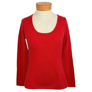 Worth Sz Small Red Cashmere Scoop Neck Sweater
